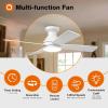 imageaddlon Ceiling Fans with Lights 42 Inch Low Profile Ceiling Fan with Light And Remote Control Flush Mount Reversible 3CCT Dimmable 4 Blades White Small Ceiling Fan for Bedroom IndoorOutdoor UseWhite