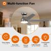 imageaddlon Ceiling Fans with Lights 42 Inch Low Profile Ceiling Fan with Light And Remote Control Flush Mount Reversible 3CCT Dimmable Quiet White Small Ceiling Fan for Bedroom IndoorOutdoor UseNickel