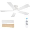 imageaddlon Ceiling Fans with Lights 42 Inch Low Profile Ceiling Fan with Light And Remote Control Flush Mount Reversible 3CCT Dimmable Quiet White Small Ceiling Fan for Bedroom IndoorOutdoor UseWhite