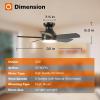 imageaddlon Ceiling Fans with Lights 42 Inch Low Profile Ceiling Fan with Light And Remote Control Flush Mount Reversible 3CCT Dimmable Quiet White Small Ceiling Fan for Bedroom IndoorOutdoor UseBlack