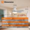 imageaddlon Ceiling Fans with Lights 42 Inch Low Profile Ceiling Fan with Light And Remote Control Flush Mount Reversible 3CCT Dimmable Quiet White Small Ceiling Fan for Bedroom IndoorOutdoor UseWhite