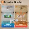 imageaddlon Ceiling Fans with Lights 42 Inch Low Profile Ceiling Fan with Light And Remote Control Flush Mount Reversible 3CCT Dimmable Quiet White Small Ceiling Fan for Bedroom IndoorOutdoor UseNickel