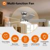 imageaddlon Ceiling Fans with Lights 42 Inch Low Profile Ceiling Fan with Light And Remote Control Flush Mount Reversible 3CCT Dimmable Quiet White Small Ceiling Fan for Bedroom IndoorOutdoor UseNickel