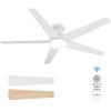 imageaddlon Ceiling Fans with Lights 42 Inch Low Profile Ceiling Fan with Light And Remote Control Flush Mount Reversible 3CCT Dimmable Quiet White Small Ceiling Fan for Bedroom IndoorOutdoor UseWhite