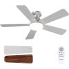 imageaddlon Ceiling Fans with Lights 42 Inch Low Profile Ceiling Fan with Light And Remote Control Flush Mount Reversible 3CCT Dimmable Quiet White Small Ceiling Fan for Bedroom IndoorOutdoor UseSilver