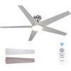 imageaddlon Ceiling Fans with Lights 42 Inch Low Profile Ceiling Fan with Light And Remote Control Flush Mount Reversible 3CCT Dimmable Quiet White Small Ceiling Fan for Bedroom IndoorOutdoor UseNickel