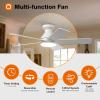 imageaddlon Ceiling Fans with Lights 42 Inch Low Profile Ceiling Fan with Light And Remote Control Flush Mount Reversible 3CCT Dimmable Quiet White Small Ceiling Fan for Bedroom IndoorOutdoor UseWhite