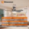 imageaddlon Ceiling Fans with Lights 42 Inch Low Profile Ceiling Fan with Light And Remote Control Flush Mount Reversible 3CCT Dimmable Quiet White Small Ceiling Fan for Bedroom IndoorOutdoor UseNickel