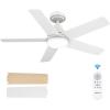 imageaddlon Ceiling Fans with Lights 42 inch Black Ceiling Fan with Light and Remote Control Reversible 3CCT Dimmable Noiseless Small Ceiling Fan for Bedroom Farmhouse IndoorOutdoor UseWhite