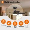 imageaddlon Ceiling Fans with Lights 42 inch Black Ceiling Fan with Light and Remote Control Reversible 3CCT Dimmable Noiseless Small Ceiling Fan for Bedroom Farmhouse IndoorOutdoor UseBlack