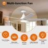 imageaddlon Ceiling Fans with Lights 42 inch Black Ceiling Fan with Light and Remote Control Reversible 3CCT Dimmable Noiseless Small Ceiling Fan for Bedroom Farmhouse IndoorOutdoor UseWhite