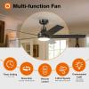 imageaddlon Ceiling Fans with Lights 42 inch Black Ceiling Fan with Light and Remote Control Reversible 3CCT Dimmable Noiseless Small Ceiling Fan for Bedroom Farmhouse IndoorOutdoor UseBlack