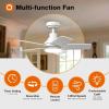 imageaddlon Ceiling Fans with Lights 42 inch Black Ceiling Fan with Light and Remote Control Reversible 3CCT Dimmable Noiseless Small Ceiling Fan for Bedroom Farmhouse IndoorOutdoor UseWhite