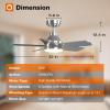 imageaddlon Ceiling Fans with Lights 42 inch Black Ceiling Fan with Light and Remote Control Reversible 3CCT Dimmable Noiseless Small Ceiling Fan for Bedroom Farmhouse IndoorOutdoor UseNickel
