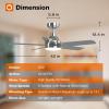 imageaddlon Ceiling Fans with Lights 42 inch Black Ceiling Fan with Light and Remote Control Reversible 3CCT Dimmable Noiseless Small Ceiling Fan for Bedroom Farmhouse IndoorOutdoor UseNickel