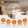 imageaddlon Ceiling Fans with Lights 42 inch Black Ceiling Fan with Light and Remote Control Reversible 3CCT Dimmable Noiseless Small Ceiling Fan for Bedroom Farmhouse IndoorOutdoor UseWhite