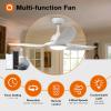 imageaddlon Ceiling Fans with Lights 52 Inch Smart Ceiling Fan with RemoteAPPAlexa Control Reversible DC Motor 6 Speeds 3CCT Dimmable Noiseless White Wifi Ceiling Fan for Bedroom Farmhouse