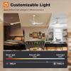 imageaddlon Ceiling Fans with Lights 52 Inch Smart Ceiling Fan with RemoteAPPAlexa Control Reversible DC Motor 6 Speeds 3CCT Dimmable Noiseless White Wifi Ceiling Fan for Bedroom Farmhouse