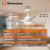imageaddlon Ceiling Fans with Lights 52 Inch Smart Ceiling Fan with RemoteAPPAlexa Control Reversible DC Motor 6 Speeds 3CCT Dimmable Noiseless White Wifi Ceiling Fan for Bedroom Farmhouse