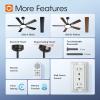 imageaddlon Ceiling Fans with Lights 52 inch Black Ceiling fan with Light and Remote Control Reversible 3CCT Dimmable Noiseless Ceiling Fan for Bedroom Farmhouse living room IndoorOutdoor UseBlack