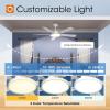 imageaddlon Ceiling Fans with Lights 52 inch Black Ceiling fan with Light and Remote Control Reversible 3CCT Dimmable Noiseless Ceiling Fan for Bedroom Farmhouse living room IndoorOutdoor UseWhite