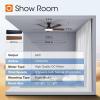 imageaddlon Ceiling Fans with Lights 52 inch Flush Mount Ceiling fan with Remote Control Wall Remote Reversible 5CCT Dimmable Noiseless DC Motor White Low Profile Ceiling Fan for Bedroom FarmhouseBlack