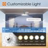 imageaddlon Ceiling Fans with Lights 52 inch Flush Mount Ceiling fan with Remote Control Wall Remote Reversible 5CCT Dimmable Noiseless DC Motor White Low Profile Ceiling Fan for Bedroom FarmhouseNickel