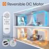 imageaddlon Ceiling Fans with Lights 52 inch Flush Mount Ceiling fan with Remote Control Wall Remote Reversible 5CCT Dimmable Noiseless DC Motor White Low Profile Ceiling Fan for Bedroom FarmhouseNickel
