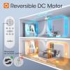 imageaddlon Ceiling Fans with Lights 52 inch Flush Mount Ceiling fan with Remote Control Wall Remote Reversible 5CCT Dimmable Noiseless DC Motor White Low Profile Ceiling Fan for Bedroom FarmhouseWhite