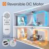 imageaddlon Ceiling Fans with Lights 52 inch Flush Mount Ceiling fan with Remote Control Wall Remote Reversible 5CCT Dimmable Noiseless DC Motor White Low Profile Ceiling Fan for Bedroom FarmhouseBlack