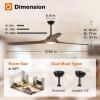 imageaddlon Ceiling Fans with Lights 60 Inch IndoorOutdoor Ceiling Fan with Remote Control Reversible 3 Wood Blades 6 Speeds 3CCT Dimmable Noiseless Large Ceiling Fan for Patio Gazebo Farmhouse80 inch