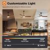 imageaddlon Ceiling Fans with Lights 60 Inch IndoorOutdoor Ceiling Fan with Remote Control Reversible 3 Wood Blades 6 Speeds 3CCT Dimmable Noiseless Large Ceiling Fan for Patio Gazebo Farmhouse60 inch