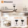 imageaddlon Ceiling Fans with Lights 60 Inch IndoorOutdoor Ceiling Fan with Remote Control Reversible 3 Wood Blades 6 Speeds 3CCT Dimmable Noiseless Large Ceiling Fan for Patio Gazebo Farmhouse72 inch
