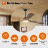 imageaddlon Ceiling Fans with Lights 60 Inch IndoorOutdoor Ceiling Fan with Remote Control Reversible 3 Wood Blades 6 Speeds 3CCT Dimmable Noiseless Large Ceiling Fan for Patio Gazebo Farmhouse80 inch
