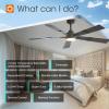 imageaddlon Ceiling Fans with Lights 60 inch Black Ceiling Fan with Light and Remote Control Reversible 3CCT Dimmable Noiseless Large Ceiling Fan for Bedroom Farmhouse IndoorOutdoor Use