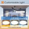 imageaddlon Ceiling Fans with Lights 60 inch Black Ceiling Fan with Light and Remote Control Reversible 3CCT Dimmable Noiseless Large Ceiling Fan for Bedroom Farmhouse IndoorOutdoor Use