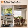 imageaddlon Outdoor Ceiling Fan No Light 60 inch Black Ceiling Fan with Remote Control 6 Speeds Reversible DC Motor Noiseless Modern Ceiling Fans without Light for Patio Gazebo Bedroom BalconyBlack