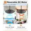 imageaddlon Outdoor Ceiling Fan for Patios 20 inch Black Waterproof Gazebo Fan RemoteampampAPP Control 6 Speeds Noiseless Reversible Plug in Hook Mount Ceiling Fan for Pergola Canopy PorchNo Light