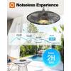 imageaddlon Outdoor Ceiling Fan for Patios 20 inch Black Waterproof Gazebo Fan RemoteampampAPP Control 6 Speeds Noiseless Reversible Plug in Hook Mount Ceiling Fan for Pergola Canopy PorchWith Light