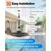 imageaddlon Outdoor Ceiling Fan for Patios 20 inch Black Waterproof Gazebo Fan RemoteampampAPP Control 6 Speeds Noiseless Reversible Plug in Hook Mount Ceiling Fan for Pergola Canopy PorchWith Light
