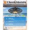 imageaddlon Outdoor Ceiling Fan for Patios 20 inch Black Waterproof Gazebo Fan RemoteampampAPP Control 6 Speeds Noiseless Reversible Plug in Hook Mount Ceiling Fan for Pergola Canopy PorchWith Light