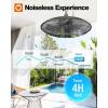 imageaddlon Outdoor Ceiling Fan for Patios 20 inch Black Waterproof Gazebo Fan RemoteampampAPP Control 6 Speeds Noiseless Reversible Plug in Hook Mount Ceiling Fan for Pergola Canopy PorchNo Light