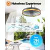 imageaddlon Outdoor Ceiling Fan with Light for Patios 20 inch Black Waterproof Gazebo Fan RemoteampampAPP Control 6 Speeds Noiseless Dimmable Reversible Plug in Hook Mount Ceiling Fan for Pergola Canopyceiling hook