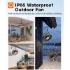 imageaddlon Outdoor Ceiling Fan with Light for Patios 20 inch Black Waterproof Gazebo Fan RemoteampampAPP Control 6 Speeds Noiseless Dimmable Reversible Plug in Hook Mount Ceiling Fan for Pergola Canopywall  ceiling mount