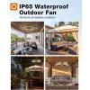 imageaddlon Wall Mount Fan with Light 20 inch Waterproof Plug Outdoor Ceiling Fan with RemoteampampAPP Control 360 Adjustable Tilt 6 Speeds Dimmable Reversible Hook Mount for Patio Toolroom Farmhouseceiling hook