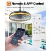 imageaddlon Wall Mount Fan with Light 20 inch Waterproof Plug Outdoor Ceiling Fan with RemoteampampAPP Control 360 Adjustable Tilt 6 Speeds Dimmable Reversible Hook Mount for Patio Toolroom Farmhouseceiling hook