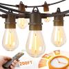 imageaddlon 200FT LED Outdoor String Lights Remote Dimmable Patio Lights with Timer ampamp 3 Lighting Modes 64 Shatterproof Edison Bulbs Waterproof Connectable String Lights for Outside Backyard Porch Party200FT