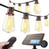 imageaddlon 54FT486 Solar String Lights Outdoor Waterproof with USB Port ampamp Remote Control Dimmable Solar Patio Lights IP65 Solar Powered Edison LED Bulbs for Outside Bistro Camping72FT