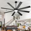 imageaddlon 72 Inch Large Ceiling Fans with Lights Black Ceiling Fan with Remote Control Reversible 5CCT Dimmable DC Motor Modern Ceiling Fan for Living Room Kitchen Patio IndoorOutdoor UseBlack