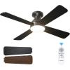 imageaddlon Ceiling Fans with Lights 42 Inch Low Profile Ceiling Fan with Light And Remote Control Flush Mount Reversible 3CCT Dimmable 4 Blades White Small Ceiling Fan for Bedroom IndoorOutdoor UseBlack